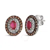 Le Vian Ladies Semi Precious Earrings Set In 14k Vanilla Gold In White