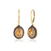 Le Vian Ladies Semi Precious Fashion Earrings In 14k Honey Gold In Yellow