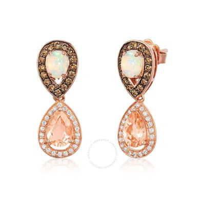Le Vian Ladies Semi Precious Fashion Earrings In 14k Strawberry Gold In Pink