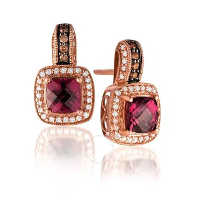 Le Vian Ladies Semi Precious Fashion Earrings In 14k Strawberry Gold In Red