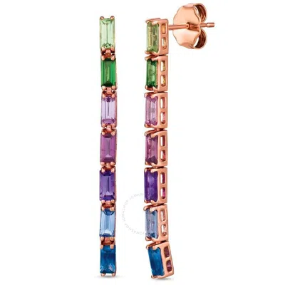 Le Vian Ladies Semi Precious Fashion Earrings In 14k Strawberry Gold In Red/gold Tone