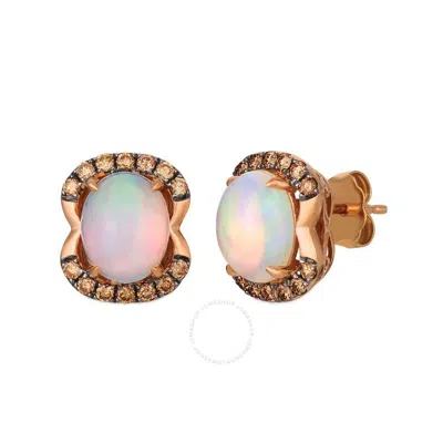 Le Vian Ladies Semi Precious Fashion Earrings In 14k Strawberry Gold In White