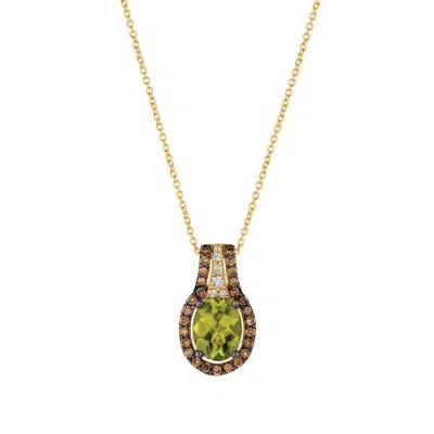 Le Vian Ladies' Semi Precious Fashion Pendant In 14k Honey Gold In Green