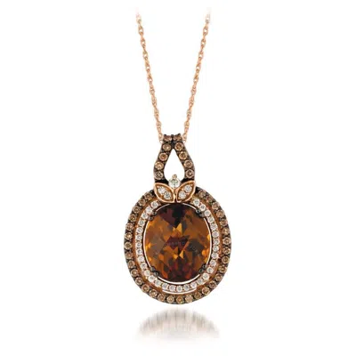 Le Vian Ladies' Semi Precious Fashion Pendant In 14k Strawberry Gold In Beige