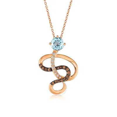 Le Vian Ladies' Semi Precious Fashion Pendant In 14k Strawberry Gold In Blue
