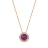 Le Vian Ladies' Semi Precious Fashion Pendant In 14k Strawberry Gold In Purple