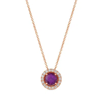 Le Vian Ladies' Semi Precious Fashion Pendant In 14k Strawberry Gold In Purple
