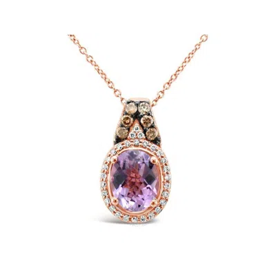 Le Vian Ladies' Semi Precious Fashion Pendant In 14k Strawberry Gold In Purple