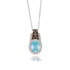 Le Vian Ladies' Semi Precious Fashion Pendant In 14k Vanilla Gold In Blue