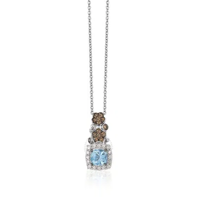 Le Vian Ladies' Semi Precious Fashion Pendant In 14k Vanilla Gold In Blue