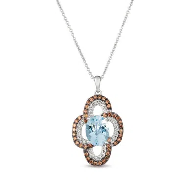 Le Vian Ladies' Semi Precious Fashion Pendant In 14k Vanilla Gold In Blue
