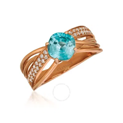 Le Vian Ladies Semi Precious Fashion Ring In 14k Strawberry Gold In Blue