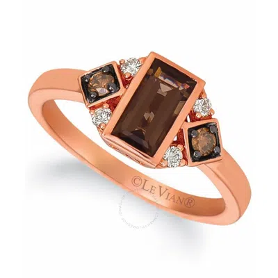 Le Vian Ladies Semi Precious Fashion Ring In 14k Strawberry Gold In Brown