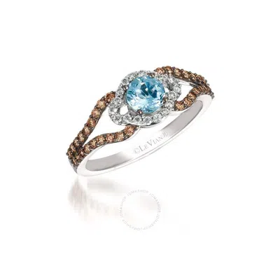 Le Vian Ladies Semi Precious Fashion Ring In 14k Vanilla Gold In Blue