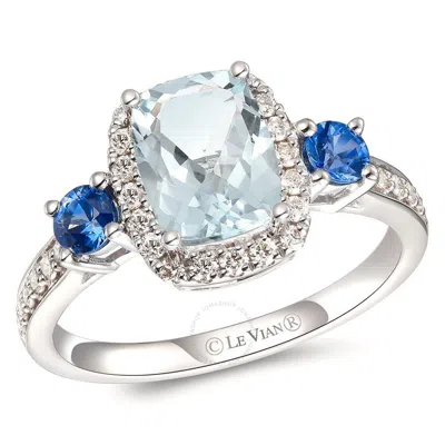 Le Vian Ladies Semi Precious Fashion Ring In 14k Vanilla Gold In Blue