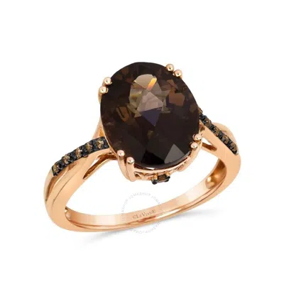 Le Vian Ladies Semi Precious Ring Featuring 4 1/4 Cts. Chocolate Quartz Set In 14k Strawberry Gold In Pink/rose Gold Tone/gold Tone