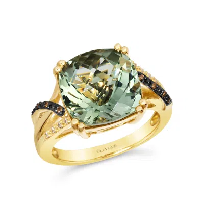 Le Vian Ladies Semi Precious Ring Featuring 6 1/2 Cts. Mint Julep Quartz Set In 14k Honey Gold In Yellow