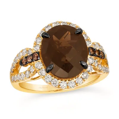 Le Vian Ladies Semi-precious Cocktail Rings Set In 14k Honey Gold Labi 3 In Brown