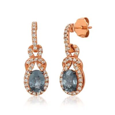 Le Vian Ladies Soothing Gray Spinel Earrings Set In 14k Strawberry Gold