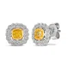 Le Vian Ladies Sunny Yellow Diamonds Earrings Set In 14k Two Tone Gold In Metallic