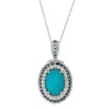 Le Vian Ladies Turquoise Necklaces Set In 14k Vanilla Gold In White
