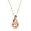 Le Vian Peach Morganite (1-3/8 Ct. T.w.), Nude Diamond (1/4 Ct. T.w.) & Chocolate Diamond (1/20 Ct. T.w.) Ro In Pink/rose Gold Tone/gold Tone