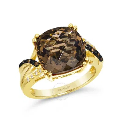 Le Vian Ladies Twist Shank Ring Featuring 6 3/4 Cts. Chocolate Quartz Set In 14k Honey Gold In Yellow