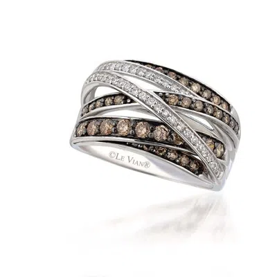 Le Vian Ladies Vanilla And Chocolate Gladiator Rings Set In 14k Vanilla Gold In Multi