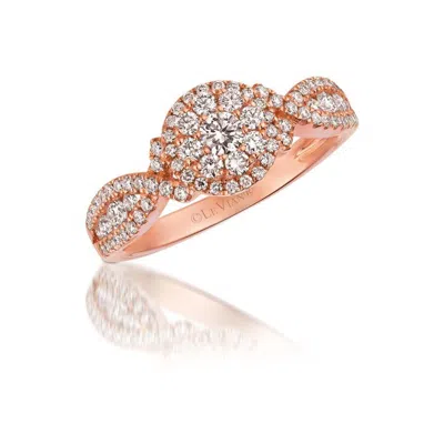 Le Vian Ladies Vanilla Cluster Rings Set In 14k Strawberry Gold
