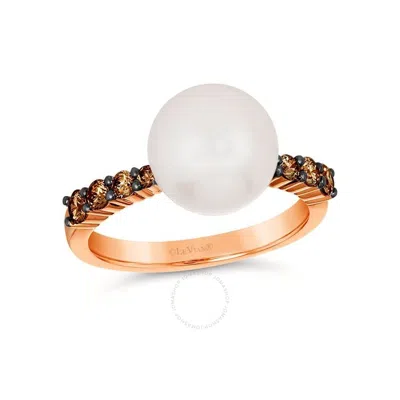 Le Vian Ladies Vanilla Pearls Rings Set In 14k Strawberry Gold In Pink/rose Gold Tone/gold Tone