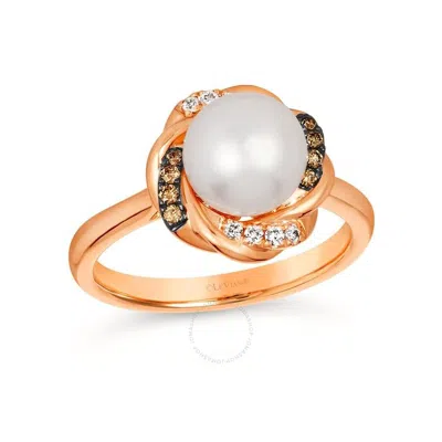 Le Vian Ladies Vanilla Pearls Rings Set In 14k Strawberry Gold