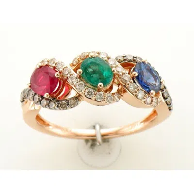 Le Vian Ladies Vivids Rings Set In 14k Strawberry Gold In Multi