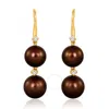 Le Vian Ladies Wisdom Pearls Fashion Earrings In 14k Honey Gold In Brown