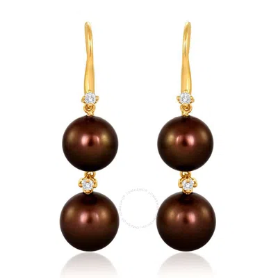 Le Vian Ladies Wisdom Pearls Fashion Earrings In 14k Honey Gold In Brown