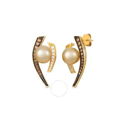 Le Vian Ladies Wisdom Pearls Fashion Earrings In 14k Honey Gold In Yellow