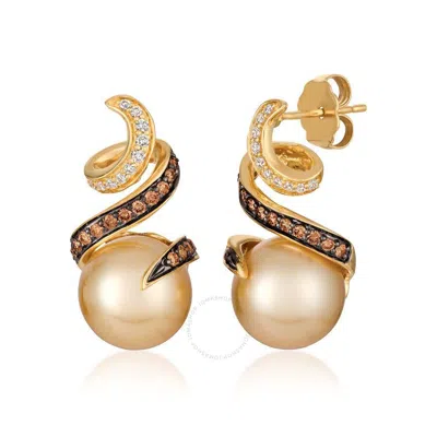 Le Vian Ladies Wisdom Pearls Fashion Earrings In 14k Honey Gold In Yellow