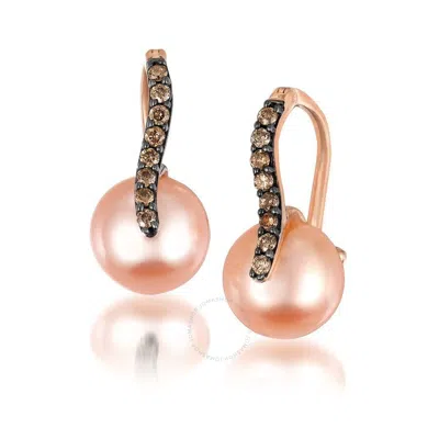 Le Vian Ladies Wisdom Pearls Fashion Earrings In 14k Strawberry Gold In Pink