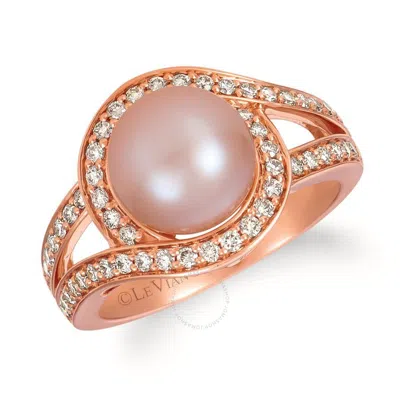 Le Vian Ladies Wisdom Pearls Ring Set In 14k Strawberry Gold In Pink/rose Gold Tone/gold Tone