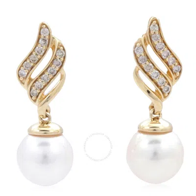 Le Vian Ladies Wisdon Pearls Earrings Set In 14k Honey Gold In Yellow