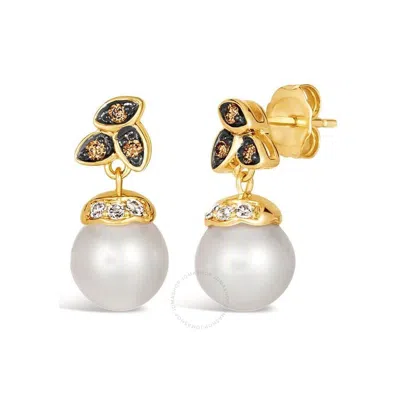 Le Vian Ladies Wisdon Pearls Earrings Set In 14k Honey Gold In Yellow