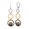 Le Vian Ladies Wisdon Pearls Earrings Set In 14k Tri Color Gold In Gold Tone