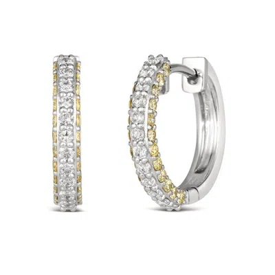 Le Vian Ladies Yellow Diamonds Earrings Set In P95 In Silver