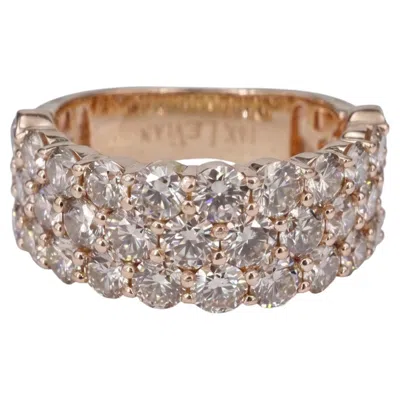 Pre-owned Le Vian Levian 3 Carat Champagne Diamond 14k Rose Gold Eternity Band Ring In Red
