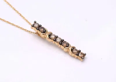Pre-owned Le Vian Levian Necklace Chocolate Diamonds Pendant Stick 0.47 Cttw 14k Yellow Gold