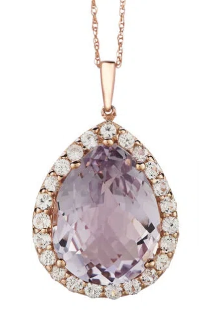 Pre-owned Le Vian Levian Roberto Ricci 14k Rose Gold Amethyst Sapphire 7.5 Ct 18" Pendant Necklace In Pink