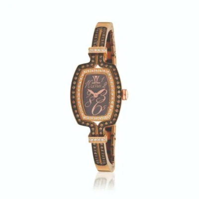 Pre-owned Le Vian Levian Stainless Steel H-i Si2 Chocolate Diamond 1.26 Cts Bangle Watch