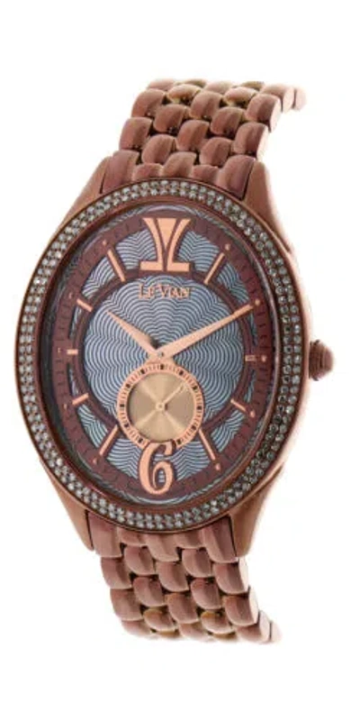 Pre-owned Le Vian Levian Watch Featuring Chocolate Diamonds In Stainless Steel Strap