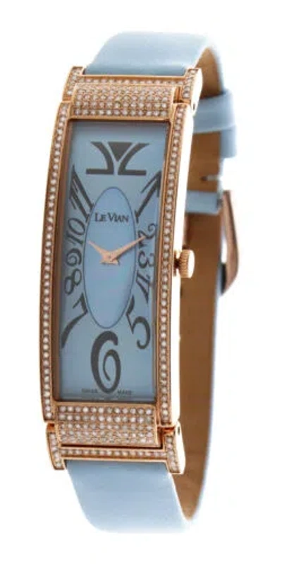 Pre-owned Le Vian Levian Watch Featuring Diamonds In Steel With A Genuine Leather Strap