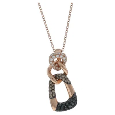 Pre-owned Le Vian Link Chain Diamond Necklace 18" - Rose Gold 14k Round .50ctw Treated In Red