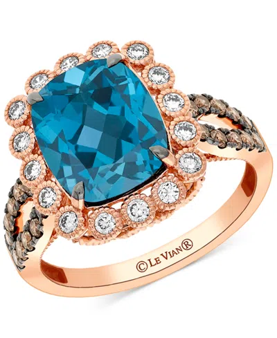 Le Vian London Blue Topaz (4-1/4 Ct. T.w.), Nude Diamond (1/4 Ct. T.w.) & Chocolate Diamond (1/3 Ct. T.w.) H In Rose Gold